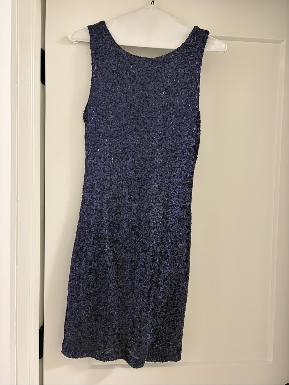 Crystal Doll Navy Blue Sequin Sleeveless Dress